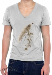 T-Shirt homme Col V Boho Feather