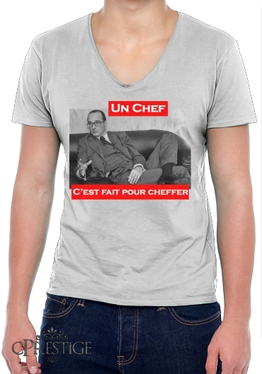 T-Shirt homme Col V Chirac Un Chef cest fait pour cheffer