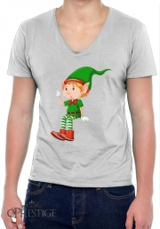 T-Shirt homme Col V Christmas Elfe