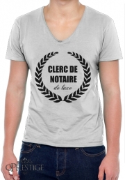 T-Shirt homme Col V Clerc de notaire Edition de luxe idee cadeau