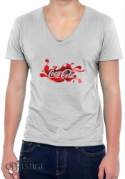 T-Shirt homme Col V Coca Cola Rouge Classic
