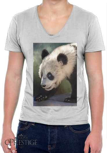 T-Shirt homme Col V Cute panda bear baby