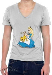 T-Shirt homme Col V Disney Hangover Alice and Simba