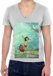 T-Shirt homme Col V Disney Hangover Mowgli Timon and Pumbaa 