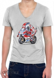 T-Shirt homme Col V dovizioso moto gp