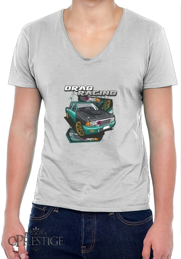 T-Shirt homme Col V Drag Racing Car