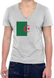 T-Shirt homme Col V Drapeau Algerie
