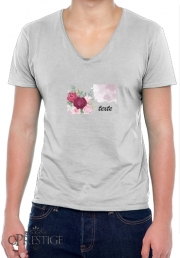 T-Shirt homme Col V Logo Fleuriste avec texte personnalisable