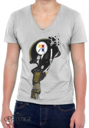 T-Shirt homme Col V Football Helmets Pittsburgh