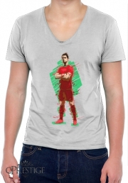 T-Shirt homme Col V Football Legends: Cristiano Ronaldo - Portugal