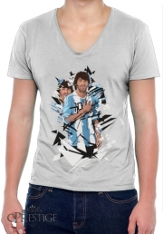 T-Shirt homme Col V Football Legends: Lionel Messi Argentina