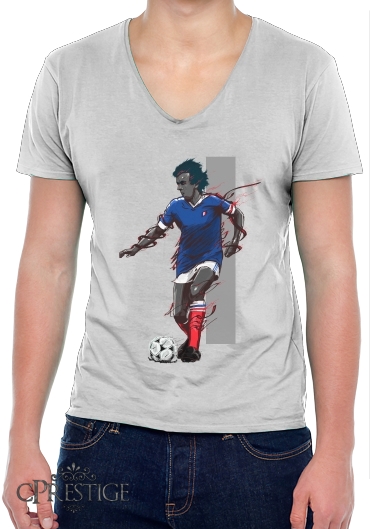 T-Shirt homme Col V Football Legends: Michel Platini - France