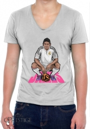 T-Shirt homme Col V Football Stars: James Rodriguez - Real Madrid
