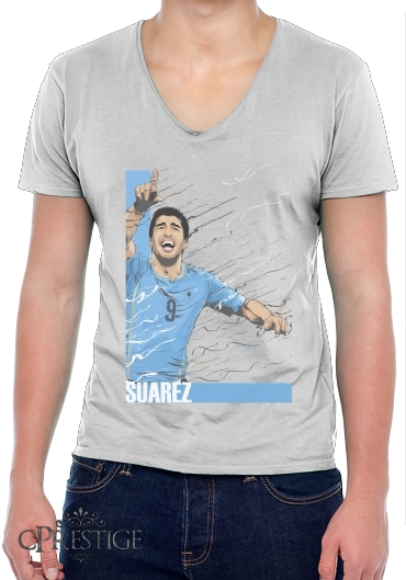 T-Shirt homme Col V Football Stars: Luis Suarez - Uruguay