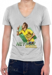 T-Shirt homme Col V Football Stars: Neymar Jr - Brasil