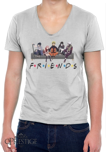 T-Shirt homme Col V Friends parodie Naruto manga