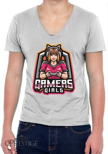 T-Shirt homme Col V Gamers Girls
