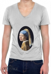 T-Shirt homme Col V Girl with a Pearl Earring