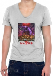 T-Shirt homme Col V Godzilla War Machine