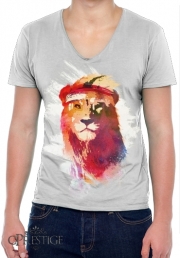 T-Shirt homme Col V Gym Lion