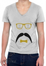 T-Shirt homme Col V Hipster Face 2
