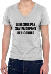 T-Shirt homme Col V Je ne suis pas Xavier Dupont De Ligonnes - Nom du criminel modifiable