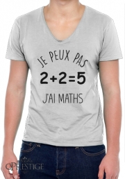 T-Shirt homme Col V Je peux pas j'ai maths