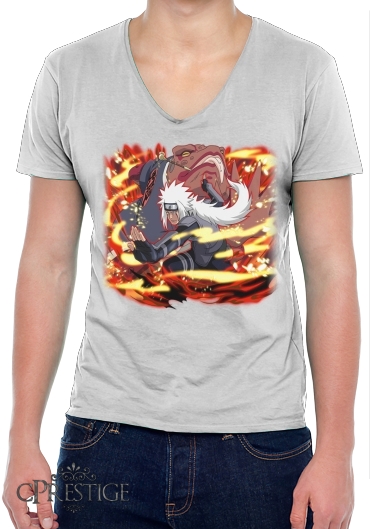 T-Shirt homme Col V Jiraya evolution Fan Art