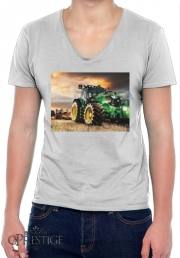 T-Shirt homme Col V John Deer Tracteur vert