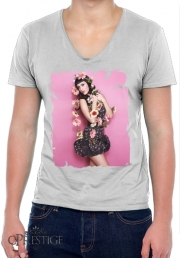 T-Shirt homme Col V Katty perry flowers