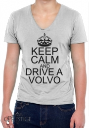T-Shirt homme Col V Keep Calm And Drive a Volvo