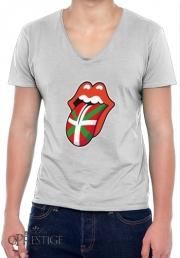 T-Shirt homme Col V Langue Basque Stones