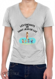T-Shirt homme Col V Les enfants de Saint Jean De Luz