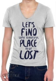 T-Shirt homme Col V Let's find some beautiful place
