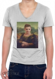 T-Shirt homme Col V Lili Reinhart Mashup Mona Lisa Joconde