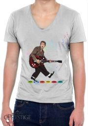 T-Shirt homme Col V Marty McFly plays Guitar Hero