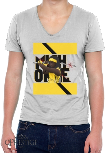T-Shirt homme Col V Michonne - The Walking Dead mashup Kill Bill