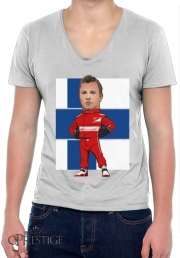T-Shirt homme Col V MiniRacers: Kimi Raikkonen - Ferrari Team F1