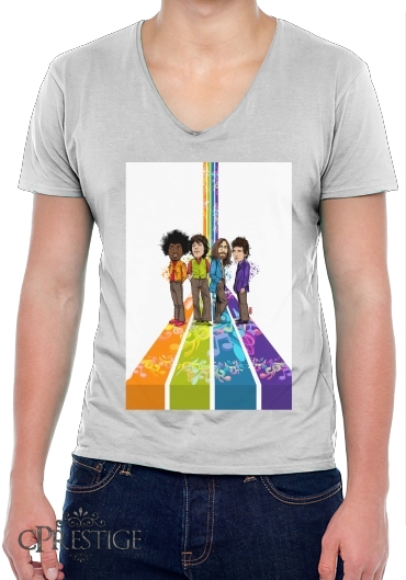 T-Shirt homme Col V Music Legends: Lennon, Jagger, Dylan & Hendrix