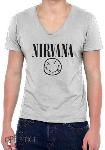 T-Shirt homme Col V Nirvana Smiley