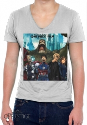 T-Shirt homme Col V One Piece Mashup Avengers