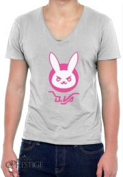 T-Shirt homme Col V Overwatch D.Va Bunny Tribute Lapin Rose