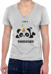 T-Shirt homme Col V Panda x Licorne Means Pandicorn