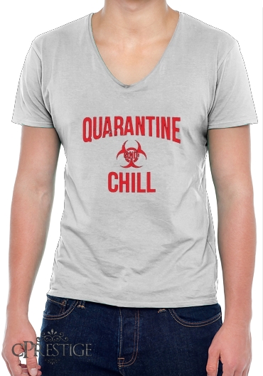 T-Shirt homme Col V Quarantine And Chill