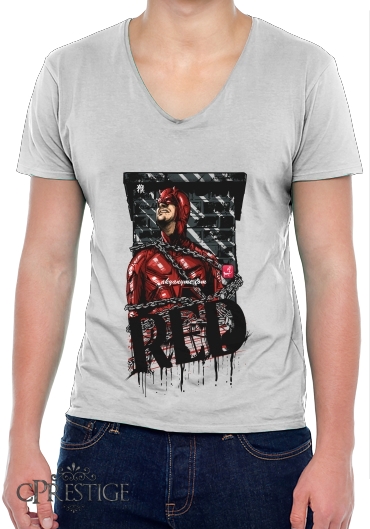 T-Shirt homme Col V Red Vengeur Aveugle