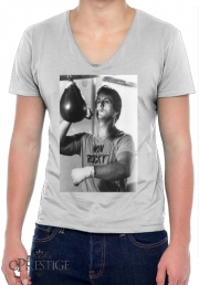 T-Shirt homme Col V Rocky Balboa Entraînement Punching-ball