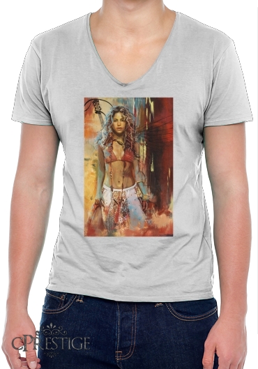 T-Shirt homme Col V Shakira Painting