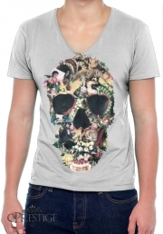 T-Shirt homme Col V Skull Vintage