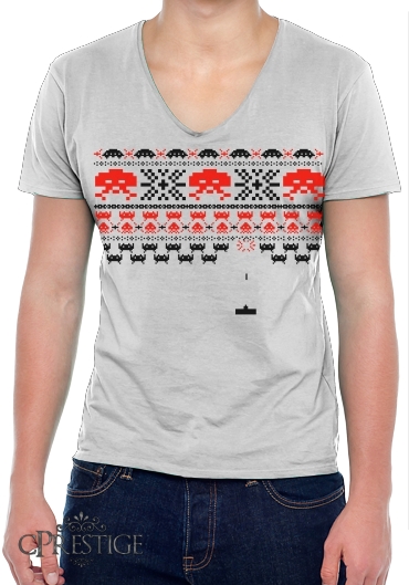 T-Shirt homme Col V Space Invaders