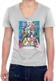 T-Shirt homme Col V Super Smash Bros Ultimate